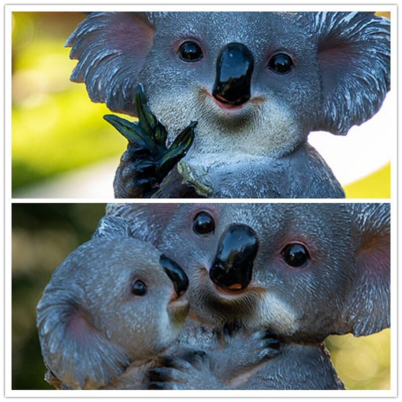 Y.DSHH lauko sodo skulptūros koalos formos sodo dekoravimui, vandeniui atsparios lauko gyvūnų dervos kiemo sodo dekoro skulptūros