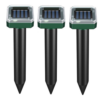 Saulės pelės atbaidymo vibracijos ultragarsinis lauko elektroninis kenkėjų atbaidiklis IP44 vandeniui atsparus sodo ūkio paukščių atbaidymo įrankis