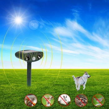 Ултразвуков репелент за кучета със слънчева енергия Плашило за контрол на вредители Горещо открито и водоустойчиво средство за отблъскване на животни