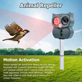 Saulės sodo sodo paukščių atbaidiklis Ultragarsinis gyvūnų pelės dekoravimas sodo atbaidymo atbaidiklis B7a5