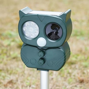 Solar Gardening Garden Bird Repeller Ultrasonic Animal Mouse Decoration Gardening Repeller Repeller B7a5