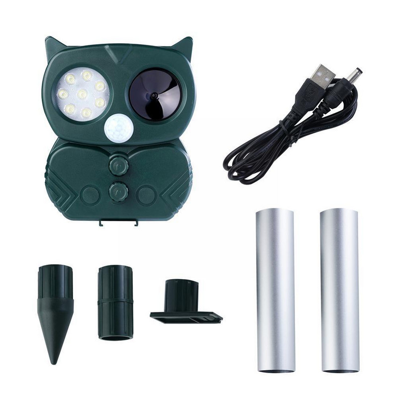 Saulės sodo sodo paukščių atbaidiklis Ultragarsinis gyvūnų pelės dekoravimas sodo atbaidymo atbaidiklis B7a5