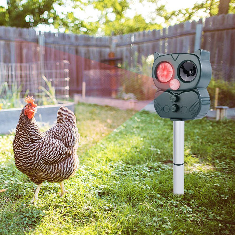 Saulės sodo sodo paukščių atbaidiklis Ultragarsinis gyvūnų pelės dekoravimas sodo atbaidymo atbaidiklis B7a5