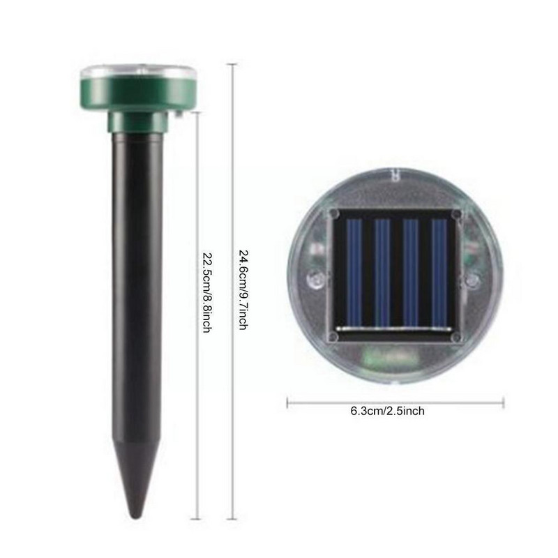Saulės energija varomas ultragarsinis pelės kurmis kenkėjas graužikas su šviesos lempa, šviesos diodų šviesos diodas lauko repelerio kiemo atbaidymo kiemas Repelle Z5Y4
