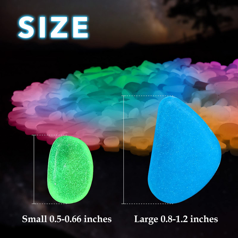 50/100/200 vnt Šviečiantys žėrintys akmenukai Akmenys Uolos patalpų lauko dekoracijoms Sodas Veja Kiemas Vazoninis augalas Gėlynas Žuvys