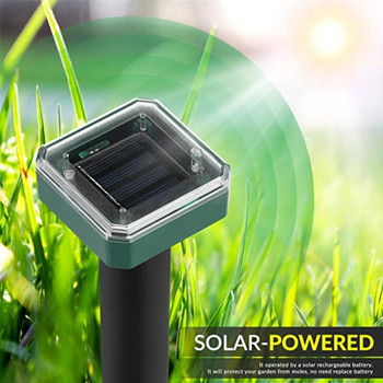2/4pcs Solar Mole Repellent Ultrasonic Outdoor Powered Sonic Deterrent - Mole Stopper Scare Vole for Lawn Garden & Yard Home