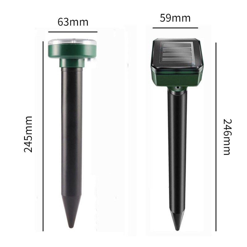 2/4 vnt Saulės kurmis atbaidantis ultragarsinis lauko varomas garsinis atgrasymo priemonė – kurmių kamštelis, gąsdintuvas, skirtas vejos sodui ir kiemo namams