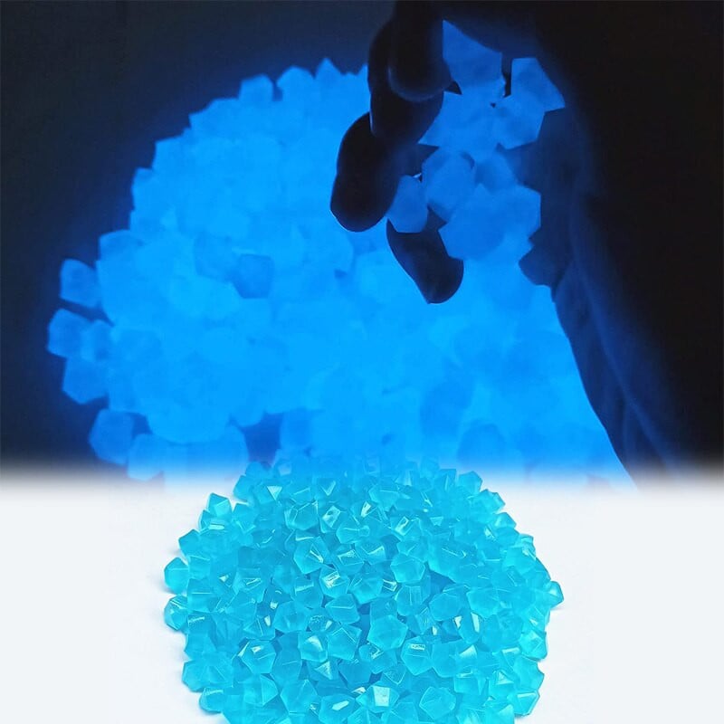 Šviečiantys akmenys 300 vnt. / Pakuotė Švyti tamsoje sode Akmenukai Šviečiantys akmenys, skirti takams Sodo takui terasa Veja sodo kiemo dekoras