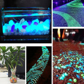 300 vnt Šviečiančių akmenų tamsoje akmenukai Namų sodo apdaila Lauko kiemo vejos tako dekoras Akvariumo švytintys akmenys 14-11 mm