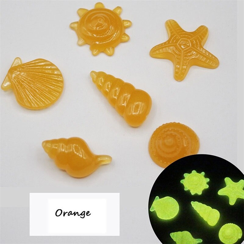 Shell Creative Luminous Stones Ocean Glow in Dark Garden Decor Dekoracija Akvariumas Akvariumas Akvariumas 100 vnt Mišrios spalvos H1104