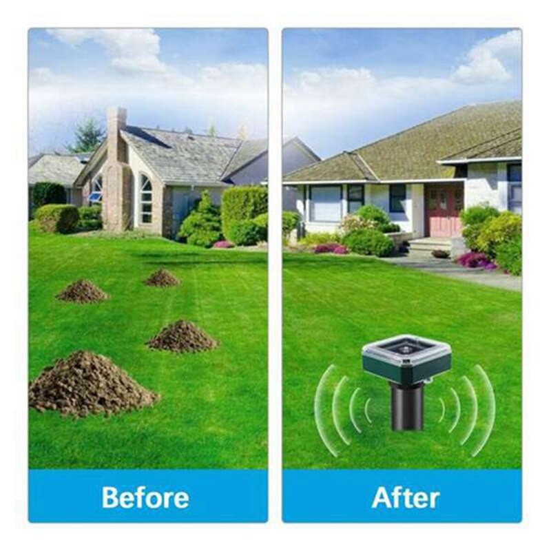 2 vnt saulės ultragarso LED vibracijos repeleris gyvatės atbaidiklis Mole elektroninis gyvačių atbaidiklis sodo kiemo ūkiui ir kt