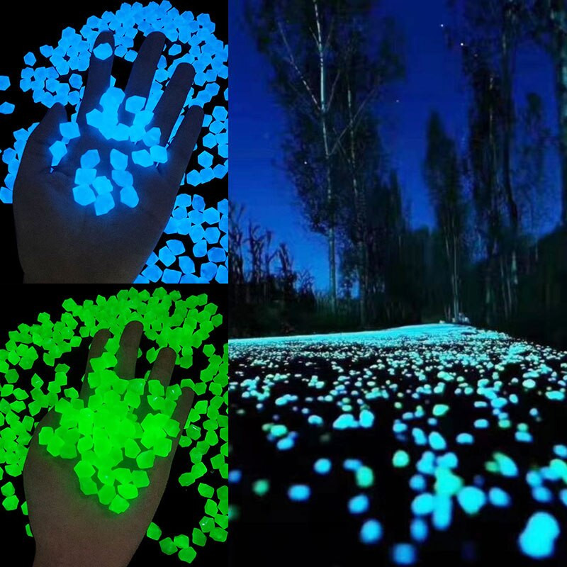 300 vnt sodo dekoras Šviesūs akmenys šviečiantys akmenys tamsoje šviečiantys dervos akmenys lauko žuvų bako dekoras Sodo kiemo dekoras