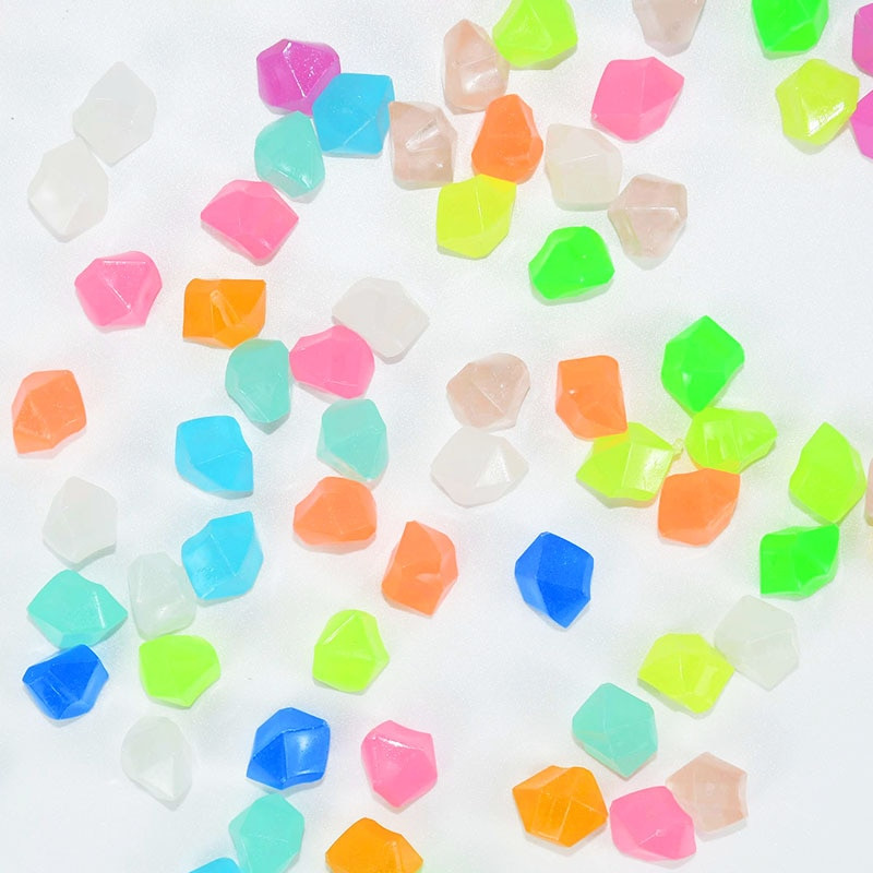 300 vnt sodo dekoras Šviesūs akmenys šviečiantys akmenys tamsoje šviečiantys dervos akmenys lauko žuvų bako dekoras Sodo kiemo dekoras