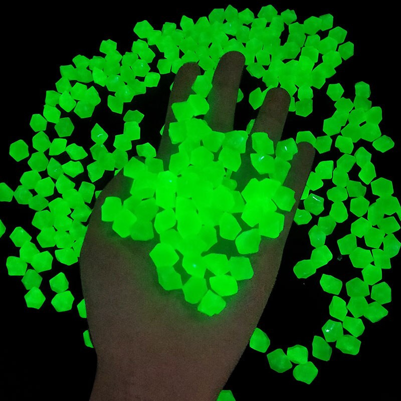 300 бр./торба Светещи камъчета, светещи в тъмната градинска камъчета, светещи камъни за пешеходни пътеки, морава, двор, градински декор, светещи камъни