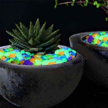 100/500 PCS градинска декорация в тъмното, светещи декоративни камъчета, открит аквариум, светещи камъни за аквариум