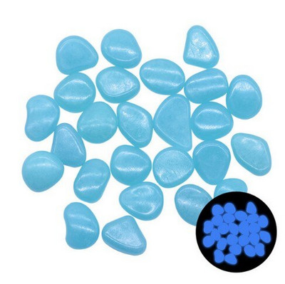 100vnt sodo dekoras Šviečiantys akmenys tamsoje šviečiantys dekoratyviniai akmenukai lauko akvatorijos dekoravimas akmenukų uolų akvariumo mišinio spalva