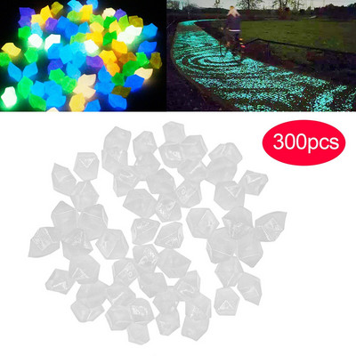 300 kom/pakiranje Svjetleće kamenčiće Vrtni dekor koji svijetli u tami Dekorativni vanjski akvarij Kamenje Vrtlarstvo Bazen Dekoracija dvorišta