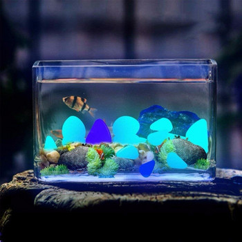 100 τμχ/συσκευασία Glow Pebbles Stones Σπίτι Δεξαμενή ψαριών Διακόσμηση κήπου αυλής Φωτεινή λαμπερή σε βράχους σκοτεινής λάμψης Αξεσουάρ για δώρο