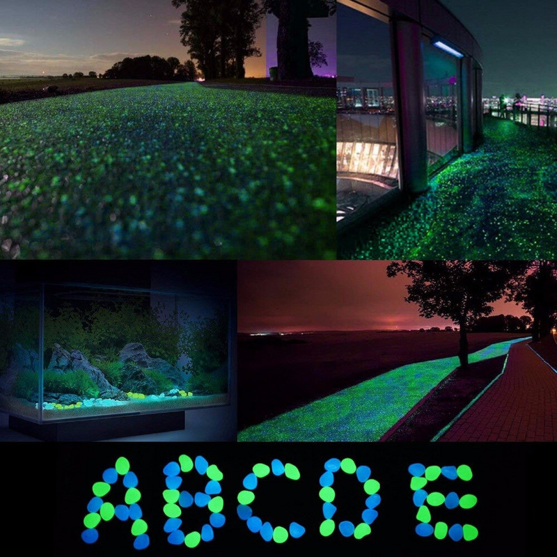 100 vnt./pak. Šviečiantys akmenukai akmenukai namo akvatorijos sodo kiemo puošmena Šviečiantys tamsoje šviečiantys akmenys Dovanų priedas