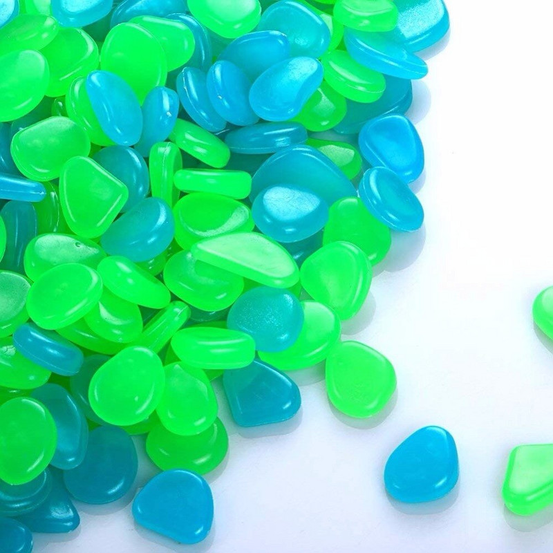 100 vnt./pak. Šviečiantys akmenukai akmenukai namo akvatorijos sodo kiemo puošmena Šviečiantys tamsoje šviečiantys akmenys Dovanų priedas