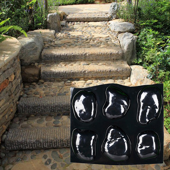 Калдъръмена форма Каменни бетонни форми Речна скала 6 големи камъчета Мухъл Тава Стъпка за градинска алея Декорация на пътека
