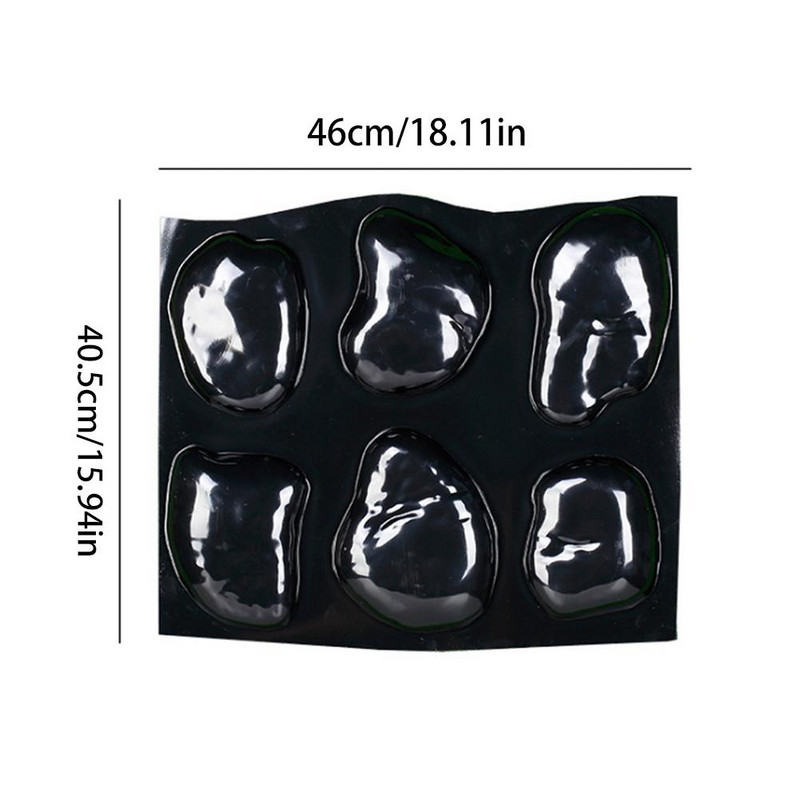 Trinkelių formos akmens betono formos Upės uola 6 dideli akmenukai formos padėklas, žingsniuojantis sodo tako dekoravimui