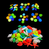 40 db Sötétben világító kövek tengeri csillag kagylóhéj alakú dekoratív kert akvárium akvárium medence táj világító kő