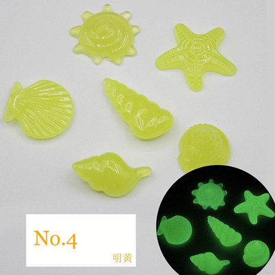 40 db Sötétben világító kövek tengeri csillag kagylóhéj alakú dekoratív kert akvárium akvárium medence táj világító kő