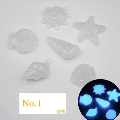 40 db Sötétben világító kövek tengeri csillag kagylóhéj alakú dekoratív kert akvárium akvárium medence táj világító kő