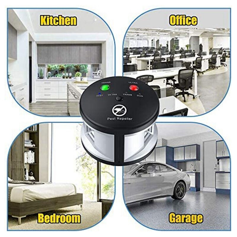 Ultra Sonic Mouse Repell-Ent, Electronic Rodent Repell-Er, 360 de grade Multiple Pest Con-Trol 3 in1 Unda de presiune