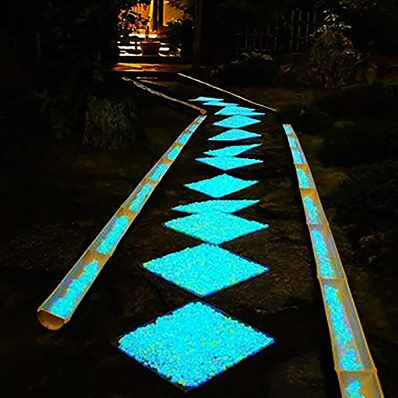 300db 14mm-es világító sötétben kavics izzó kövek kültéri kert dekoráció akvárium akvárium sétányok gyep ösvény terasz dekoráció