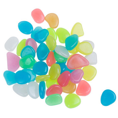 50 tk. Pimedas aias helendavad kivikesed helendavad kivid jalutuskäikude kivid Aiatee siseõu Muru Aiaõue kaunistus Helendavad kivid