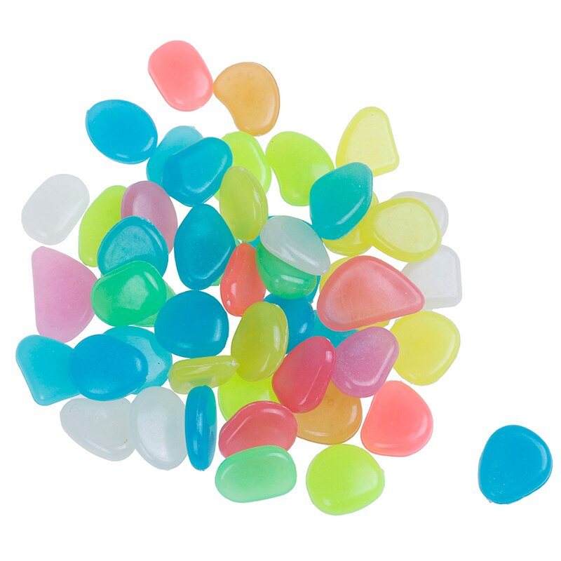 50 tk. Pimedas aias helendavad kivikesed helendavad kivid jalutuskäikude kivid Aiatee siseõu Muru Aiaõue kaunistus Helendavad kivid