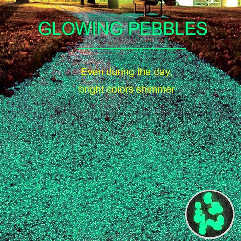 100/200/300 vnt. Šviečiantys tamsoje akmenys Švytintys akmenys Fluorescentiniai šviesūs akmenukai Šviečiantys akmenys akvariumo sodo dekoravimui