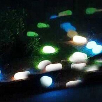 100 τμχ/συσκευασία Glow Pebbles Luminous Garden Stones Σπίτι Fish Tank Διακόσμηση κήπου Luminous Glowing In The Dark Αξεσουάρ για δώρο