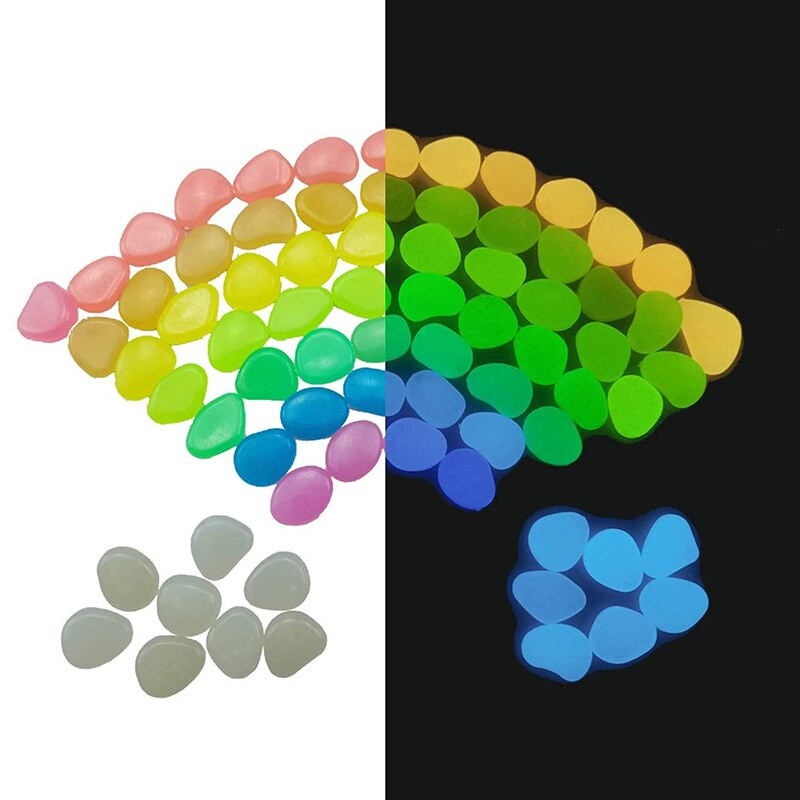 Daugiaspalviai švytintys akmenukai sodo dekoras Šviečiantys akmenys Tamsūs dekoratyviniai akmenukai Lauko Akvariumas Akvariumas Akvariumas Akvariumas