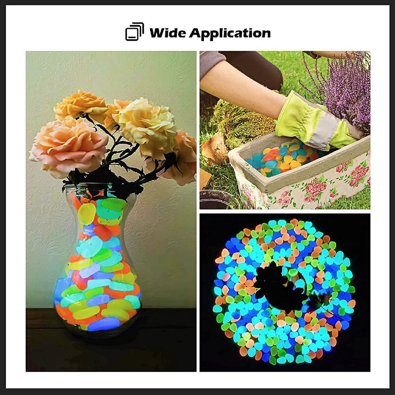 Daugiaspalviai švytintys akmenukai sodo dekoras Šviečiantys akmenys Tamsūs dekoratyviniai akmenukai Lauko Akvariumas Akvariumas Akvariumas Akvariumas