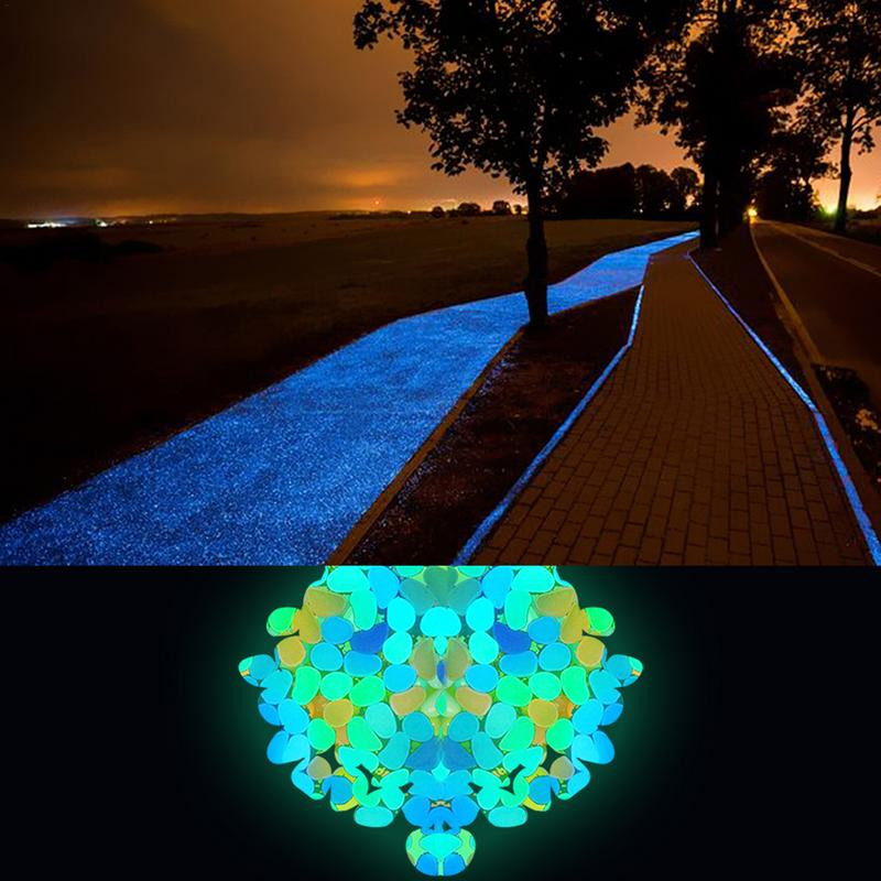 200 vnt Šviečiančios žuvų bako uolos žėrinčios uolos lauko sodo akmenys žvyras Šviečiantis kiemo dekoras sodo akmenys žuvų bakas