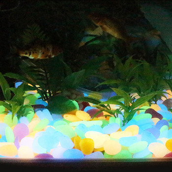 100 бр. Градински декор Светещи камъни, светещи в тъмното Декоративни камъчета Външна декорация на аквариум Камъче Скали Аквариум Микс цвят
