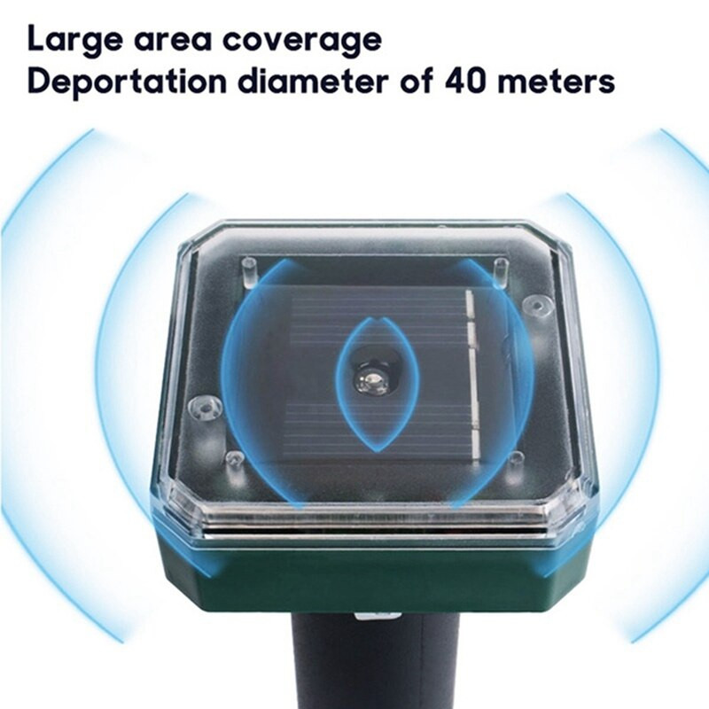 2 bucăți solar cu ultrasunete LED respingător de vibrații Repeler pentru șarpe Repeler electronic pentru șarpe pentru grădina curte, etc.