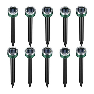 10 pakuočių saulės kurmių atbaidymo priemonė, lauko saulės garsinio kurmio atbaidymo priemonė, Gophers repelentas, gyvačių atbaidymo priemonė, vejai, sodui, kiemui ir kt