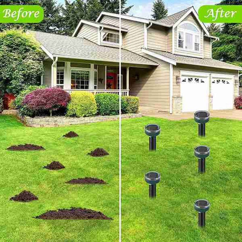 10 pakuočių saulės kurmių atbaidymo priemonė, lauko saulės garsinio kurmio atbaidymo priemonė, Gophers repelentas, gyvačių atbaidymo priemonė, vejai, sodui, kiemui ir kt