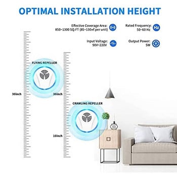 4 опаковки Ултразвуков репелент за вредители, Електронен щепсел за репелент за вредители за контрол на вредители на закрито, за домашен гараж, щепсел за САЩ