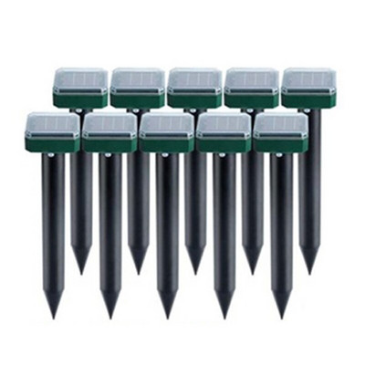 10 pachete de alungare solară cu vibrații ultrasunete în aer liber pentru respingere a dăunătorilor pentru peluză, grădină, curte, fermă