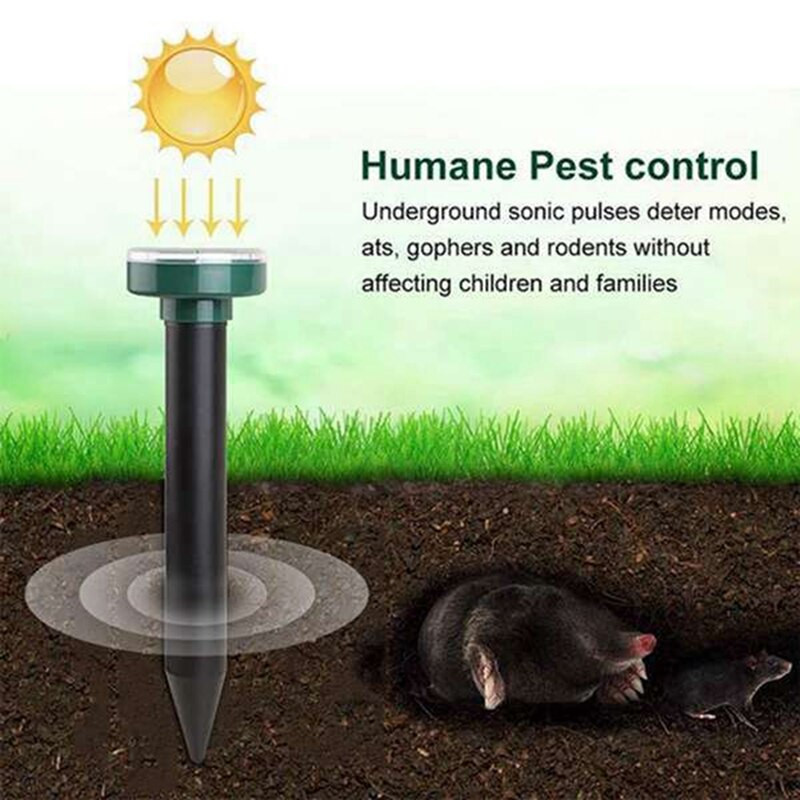 6 db vakondriasztó, kültéri Solar Sonic vakondriasztó, Gophers riasztó, kígyóriasztó, füves kerti udvarhoz stb