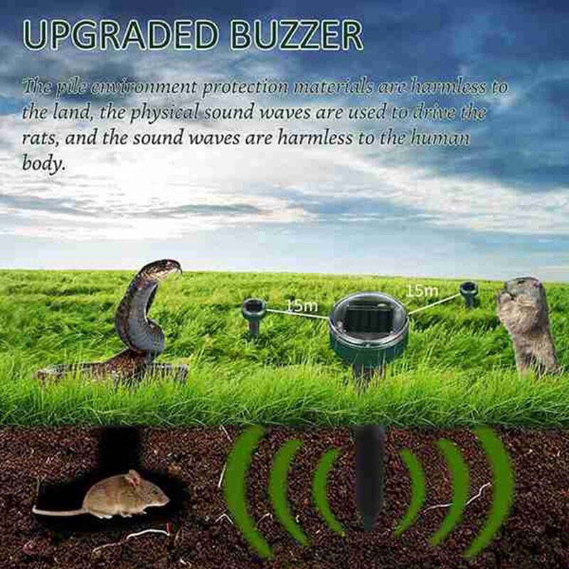 6 db vakondriasztó, kültéri Solar Sonic vakondriasztó, Gophers riasztó, kígyóriasztó, füves kerti udvarhoz stb