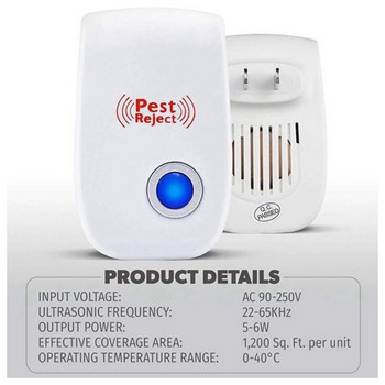 Ultrasonic Pest Repeller 8 Packs, Electronic Plug In Indoor Pest Repell-Ent, Για σπίτι, γραφείο, αποθήκη, ξενοδοχείο, βύσμα ΗΠΑ