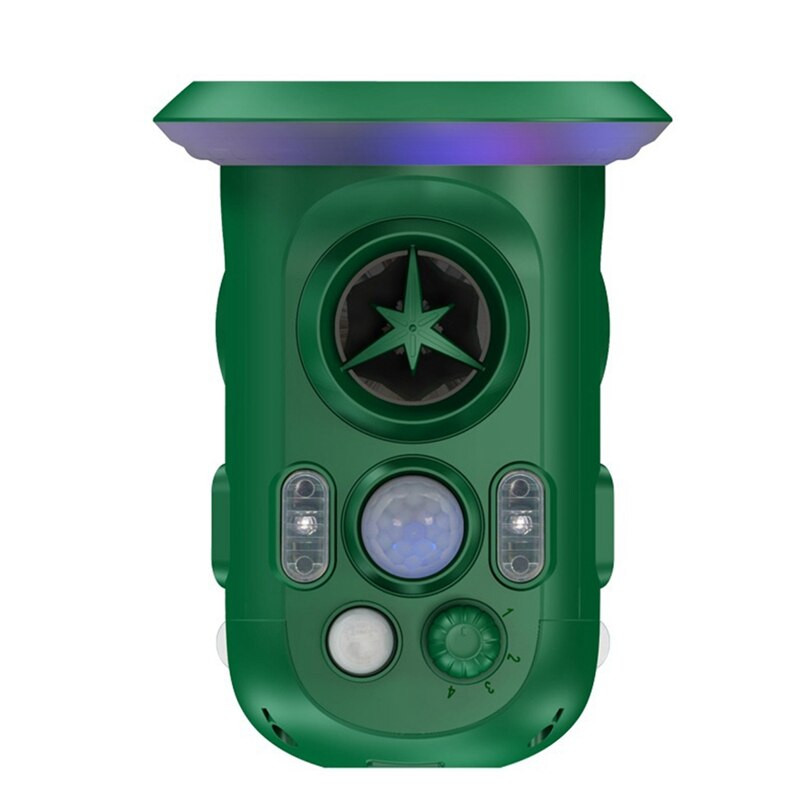 Ultragarsinis gyvūnų atbaidiklis, saulės gyvūnų atbaidymo priemonė su judesio jutikliu, vandeniui atspari plėšrūno akis šunims, katėms, kenkėjams, meškėnams ir kt.