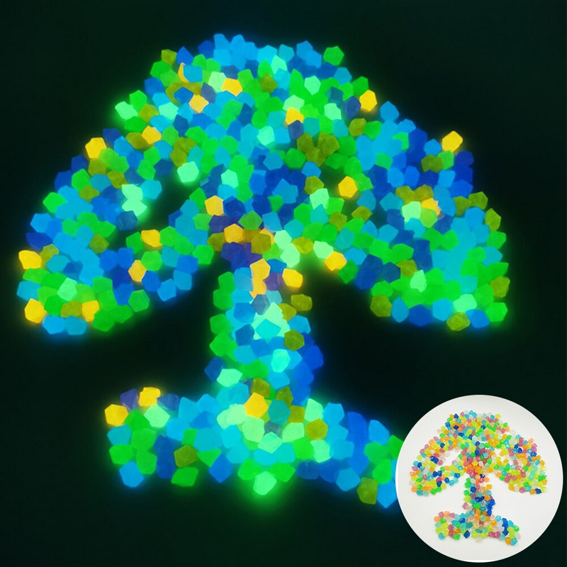 300 ks svietiaci kameň svietiaci v tme záhradná dekorácia terasa trávnik nepravidelný kamienok dekorácia akvária akvárium