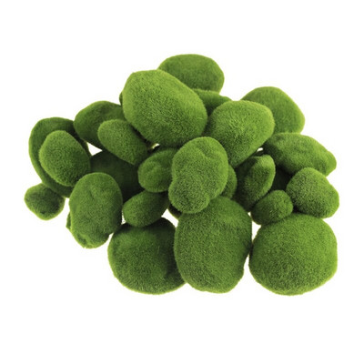 36 kusov umelých machových kameňov rôznych veľkostí, dekoratívne umelé kamene na kvetinové aranžmány, rozprávkové záhrady a teráriá.